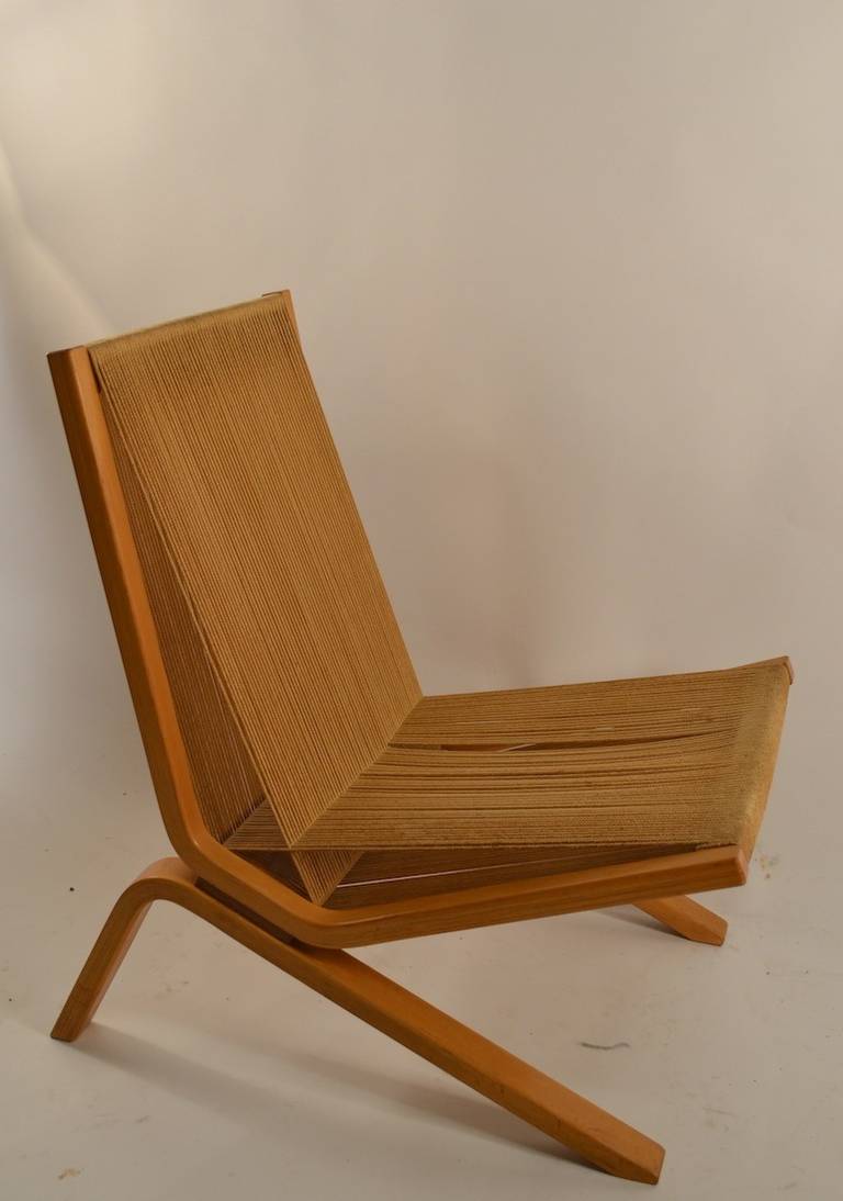 Finnish Bentwood and String Low Lounge Chair