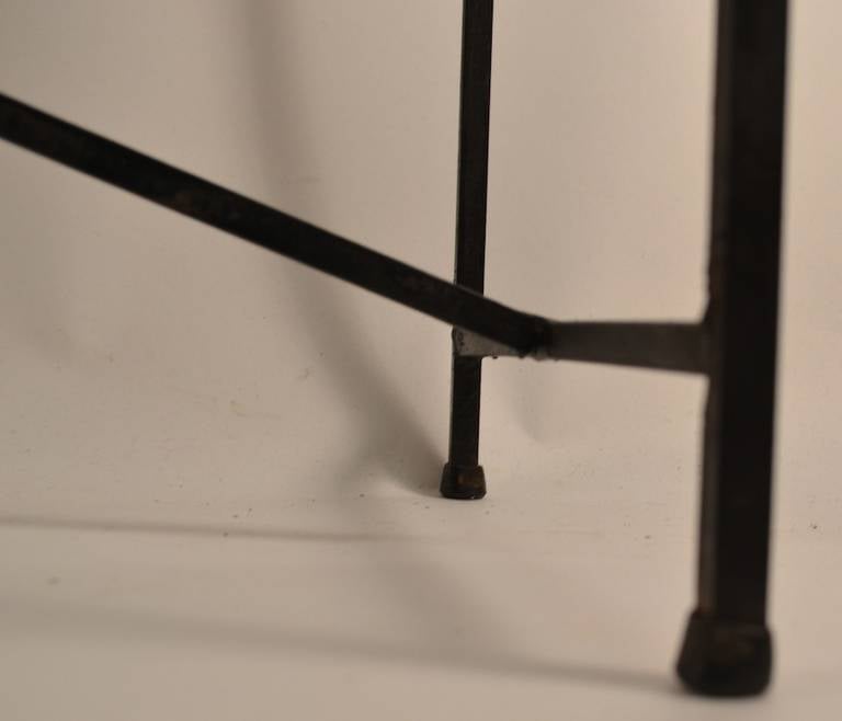 Freestanding Squared Iron, Mesh, and Laminate Shelf by Freda Diamond 4