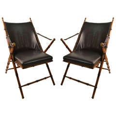 Pair Folding  Campaign Chairs Made in Italy