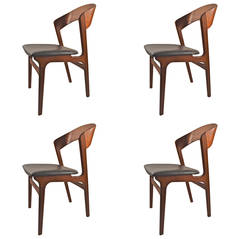 Set of Four Danish Modern Teak Dining Chairs by Randers Mobelfabrik