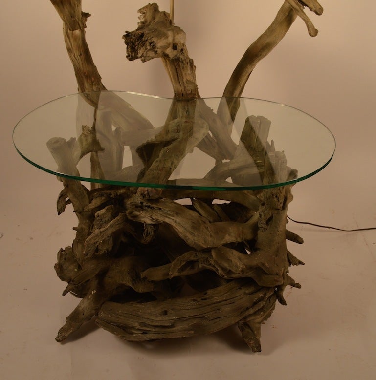 American Large Driftwood Lamp Table or Floor Lamp For Sale