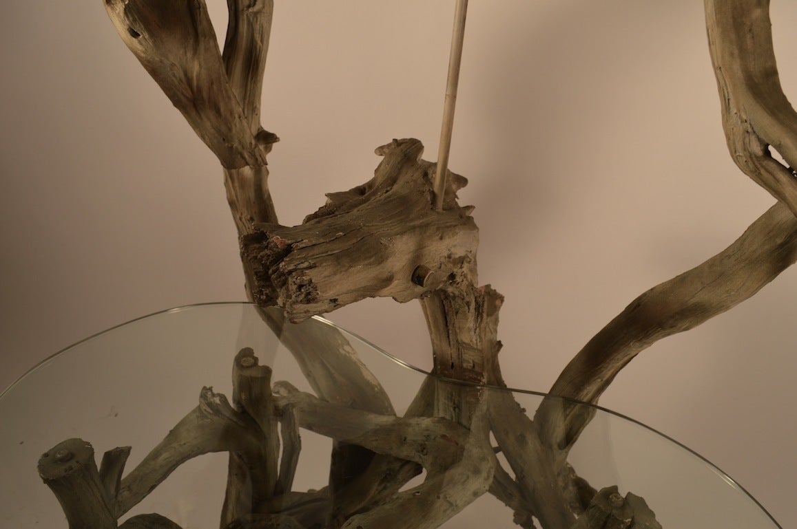 Large Driftwood Lamp Table or Floor Lamp In Good Condition For Sale In New York, NY