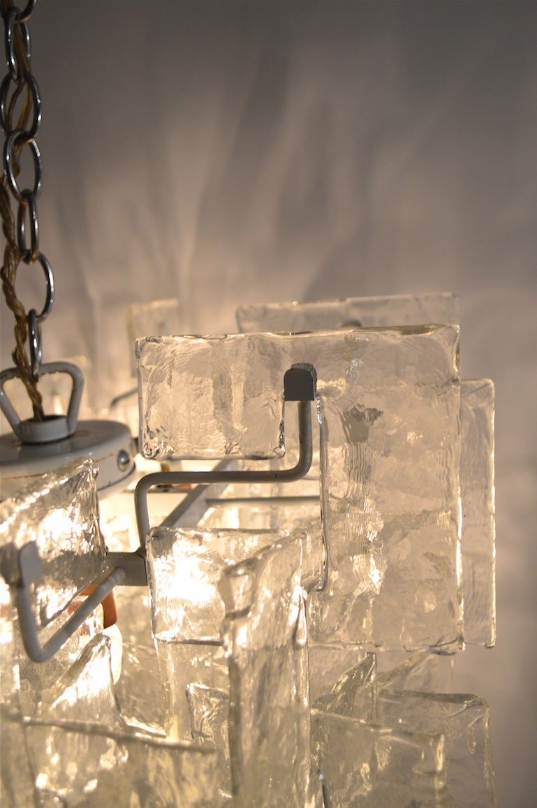 Late 20th Century Mazzega Interlocking Murano Glass Chandelier