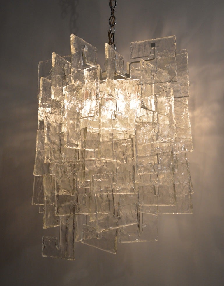 Mid-Century Modern Mazzega Interlocking Murano Glass Chandelier