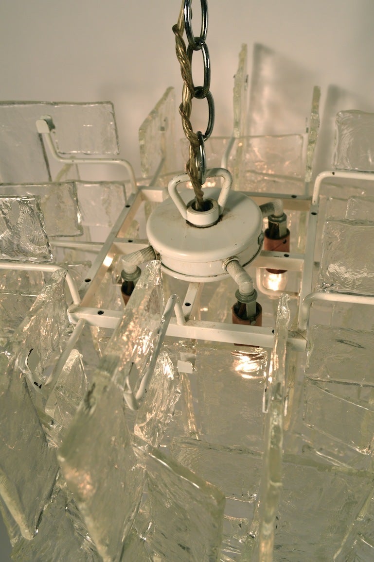 Mazzega Interlocking Murano Glass Chandelier 1