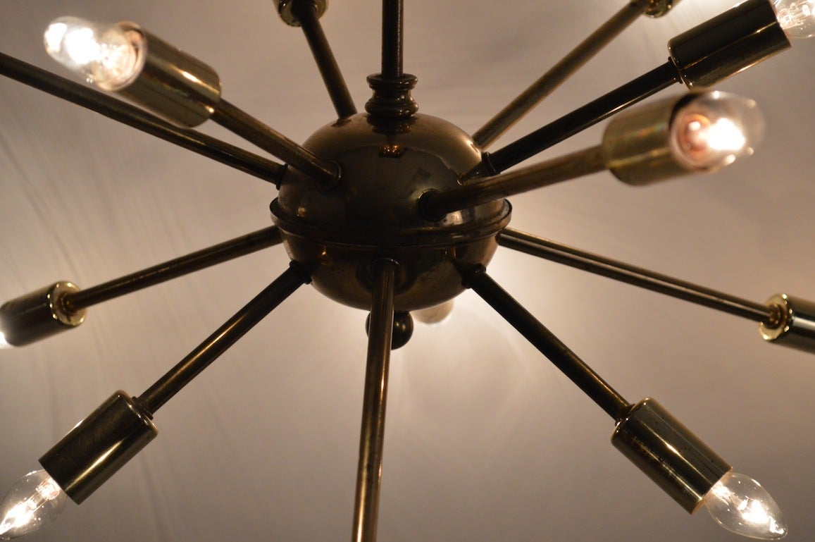 Mid-Century Modern 12-Light Sputnik Chandelier
