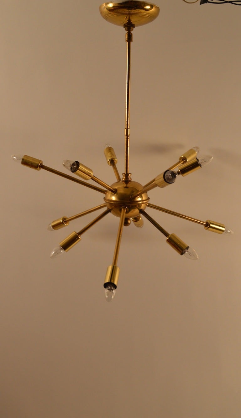 12-Light Sputnik Chandelier In Good Condition In New York, NY