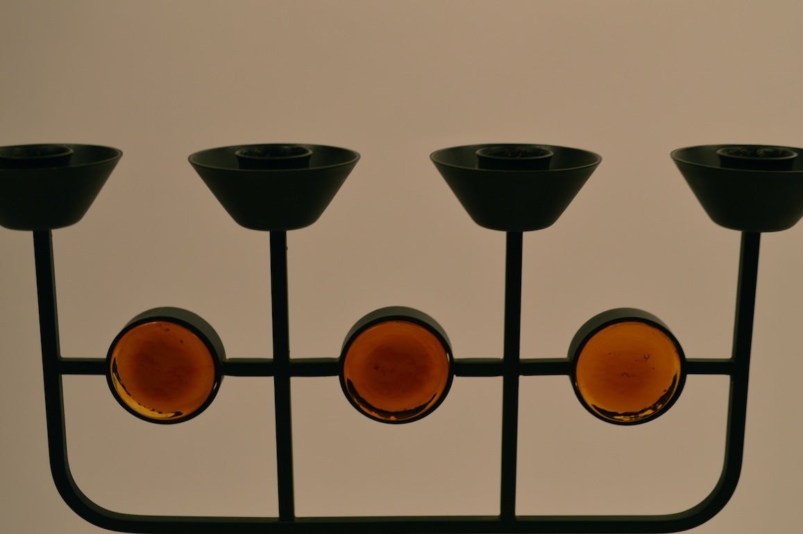 Mid-Century moderno Erik Hoglund per Yastad Candeliere a quattro luci in vendita
