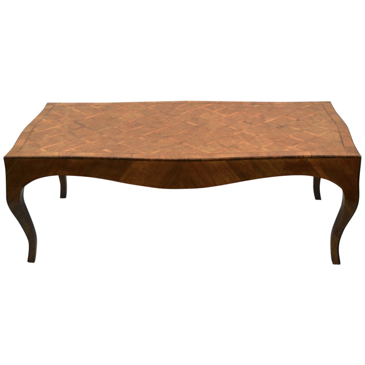 Italian Olive Wood Parquetry Inlay Coffee or Cocktail Table at 1stDibs