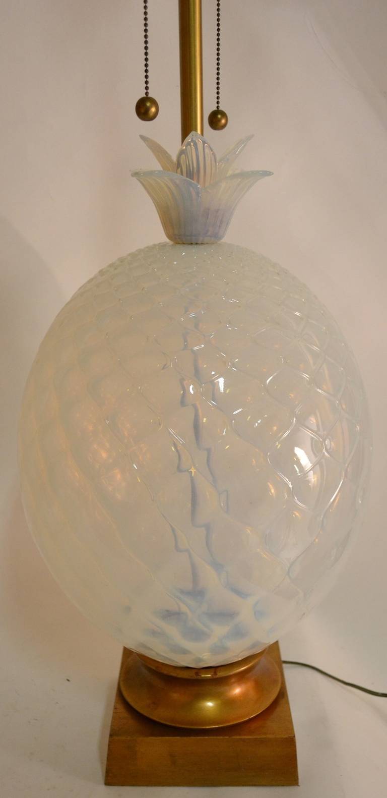 Large Murano Pineapple Lamp Marked Marbro Attributed to Seguso For Sale 2