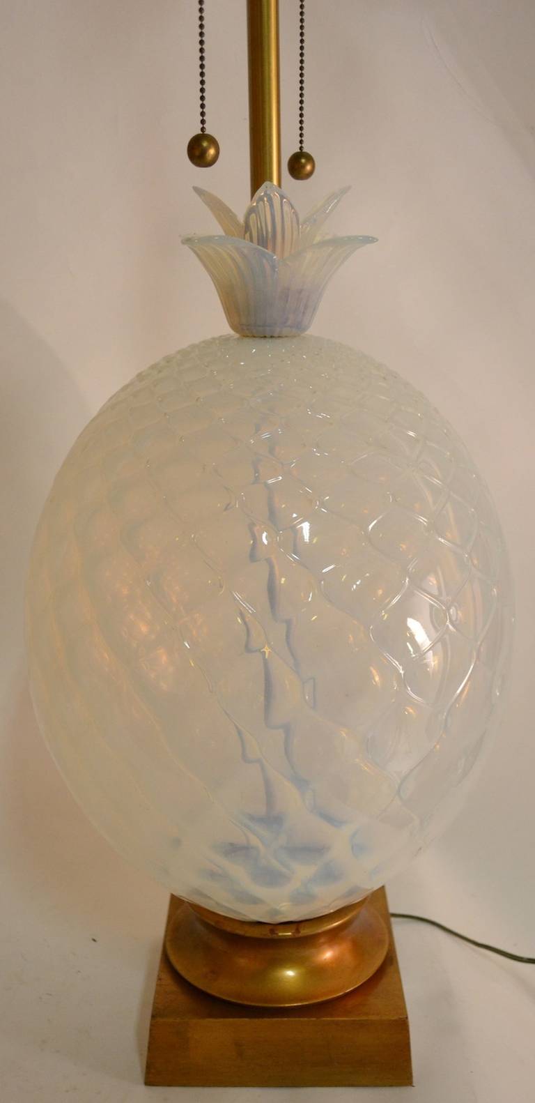 Grande lampe ananas de Murano signée Marbro et attribuée à Seguso en vente 2