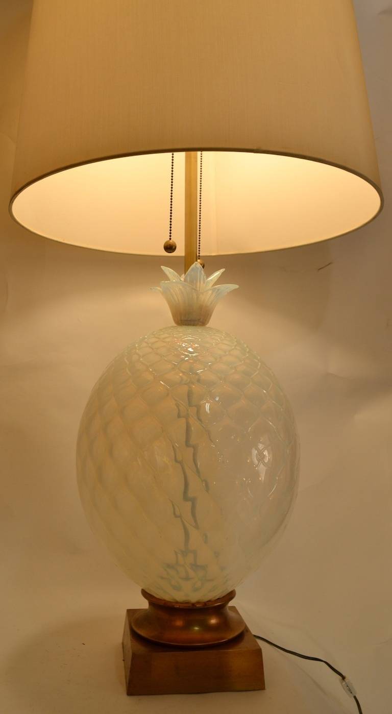 Art Glass Large Murano Pineapple Lamp Marked Marbro Attributed to Seguso For Sale