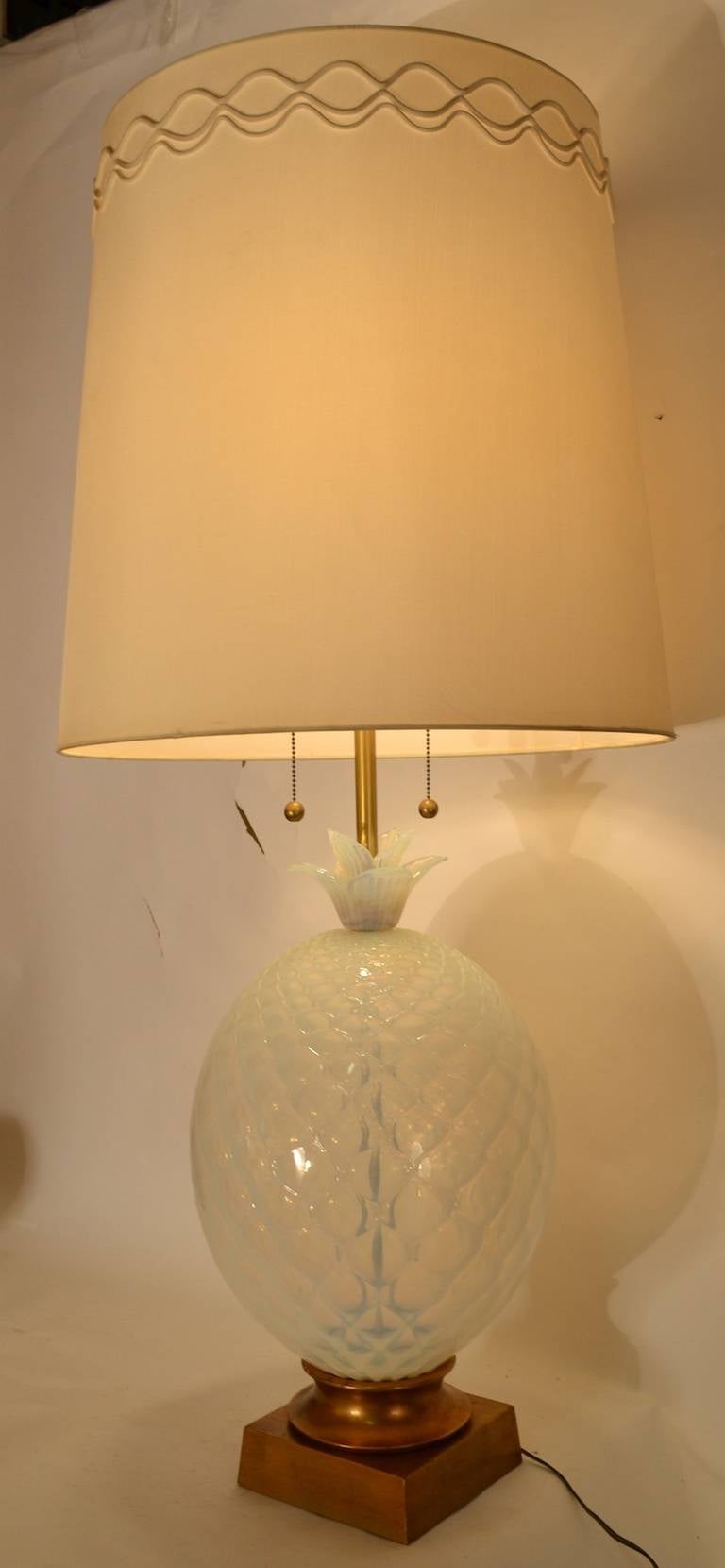 Large Murano Pineapple Lamp Marked Marbro Attributed to Seguso For Sale 1