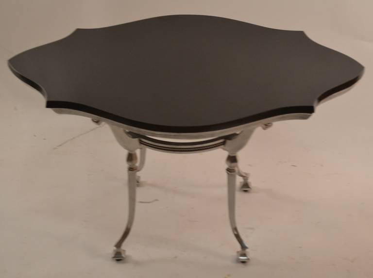 Classical Style Cast Aluminum Table with Stone Top For Sale 1