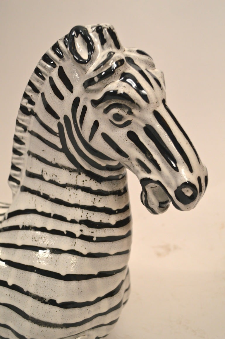 Mid-Century Modern Italian Ceramic Zebra