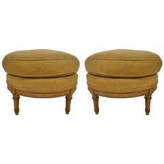 Pair Decorative Phoufs, Ottomans, Stools