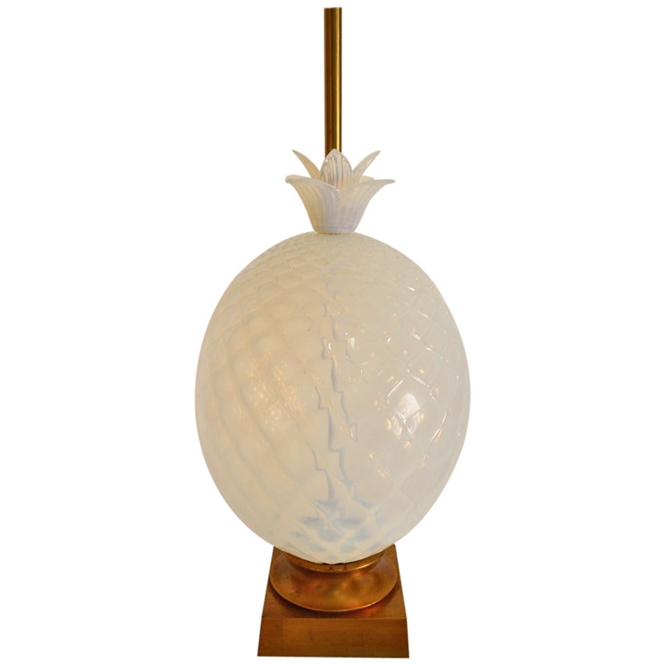 Large Murano Pineapple Lamp Marked Marbro Attributed to Seguso For Sale