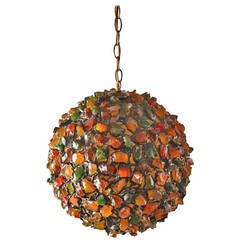 Mid-Century Plastic Nugget Brutalist Ball Fixture 1
