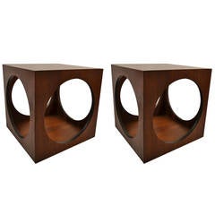 Pair of Lane Architectural Cube Tables
