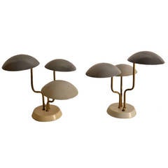 Pair of Mushroom Shade Table Lamps