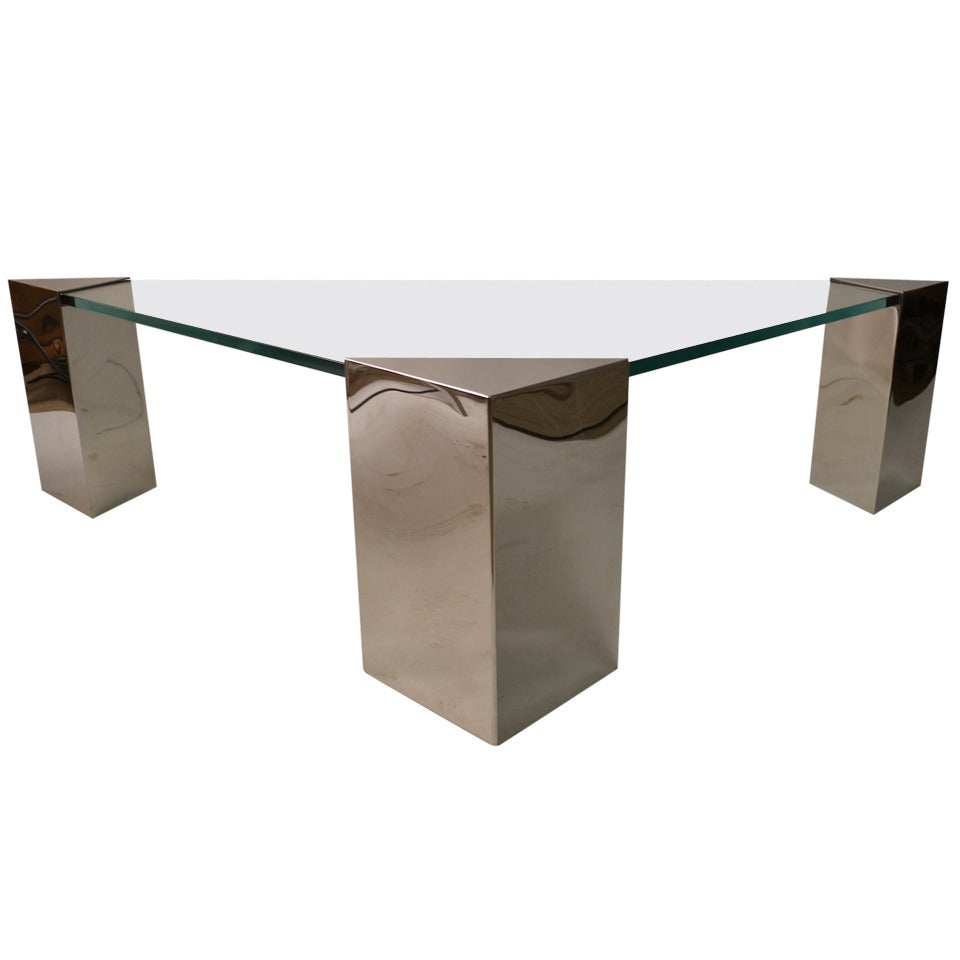 Pace Triangular Glass Top Coffee Table