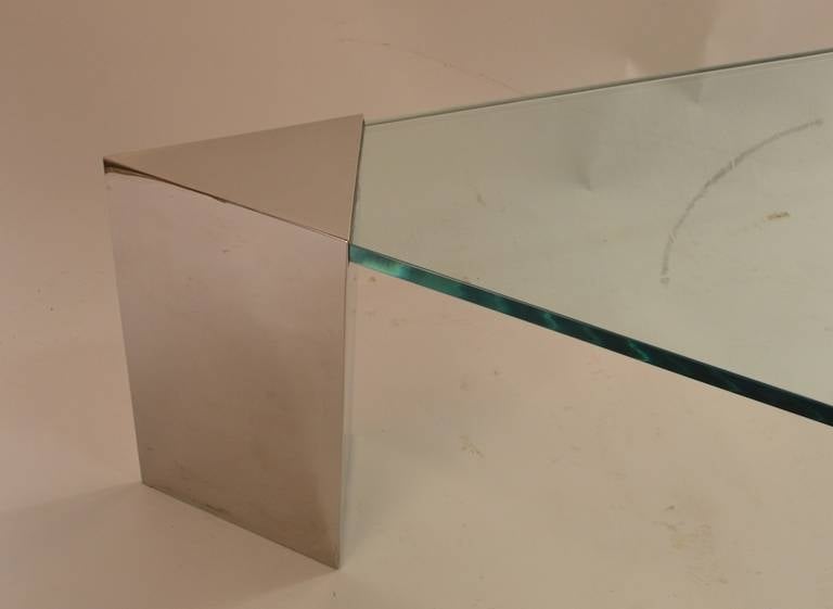 triangular glass table