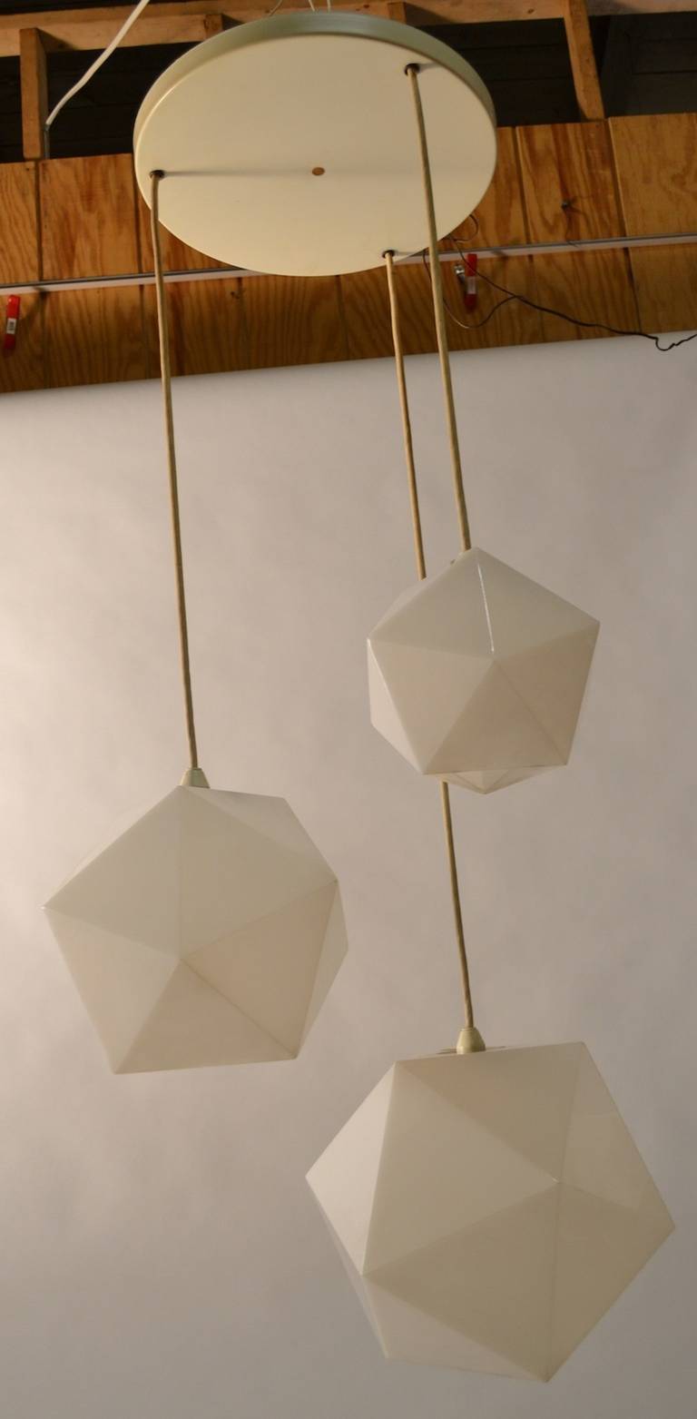 American Plastic Geode Three-Light Hanging Fixture by Frederick Raymond