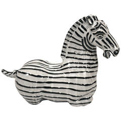 Vintage Italian Ceramic Zebra