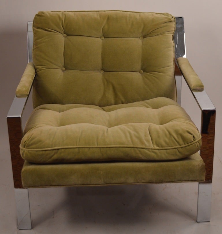 Mid-Century Modern Pair of Cy Mann Chrome Lounge Chairs