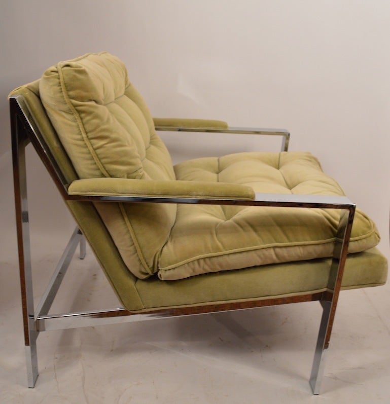 American Pair of Cy Mann Chrome Lounge Chairs