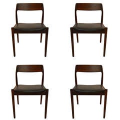 Set of Four Rosewood Danish Modern Dining Chairs