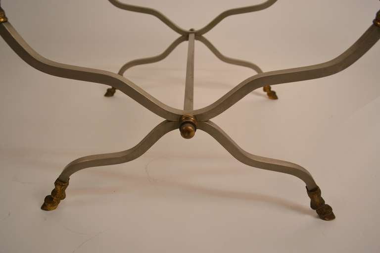 Mid-20th Century Pair Neo Classical Glass Top Tables