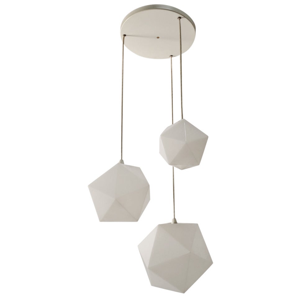 Plastic Geode Three-Light Hanging Fixture by Frederick Raymond