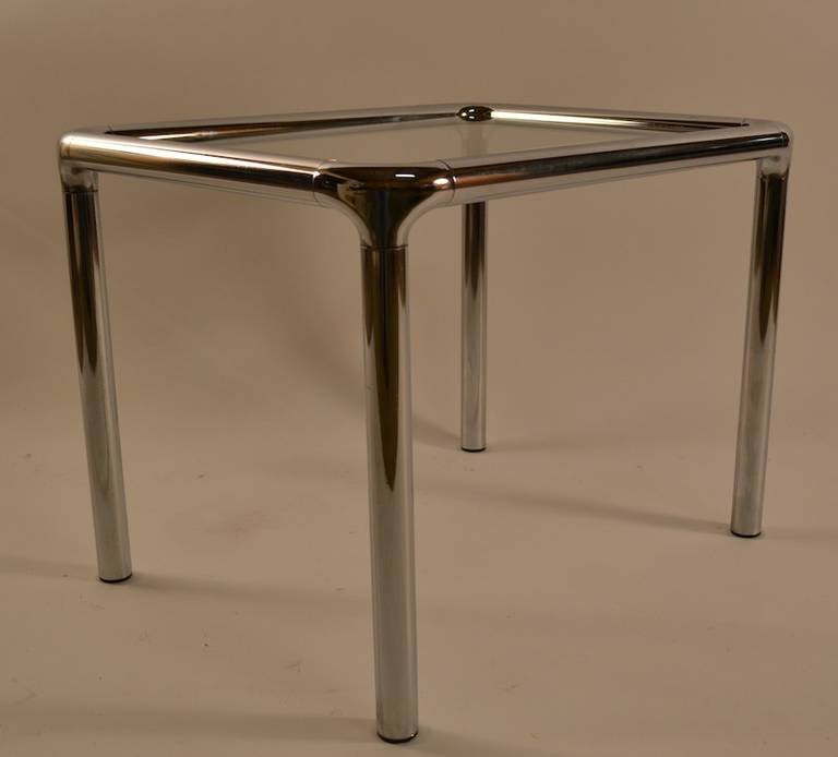 Pair of Chrome and Glass Tables 2