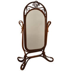 Bentwood Cheval Mirror after Thonet