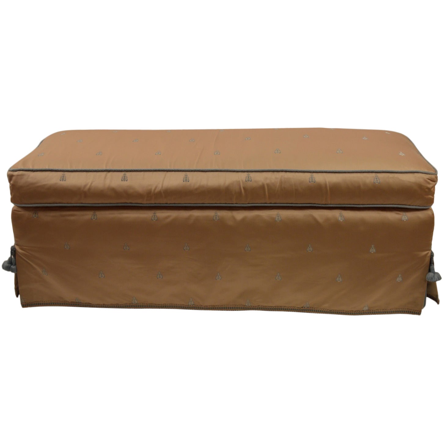 Satin Upholseterd Bench with "French Bee" Motif