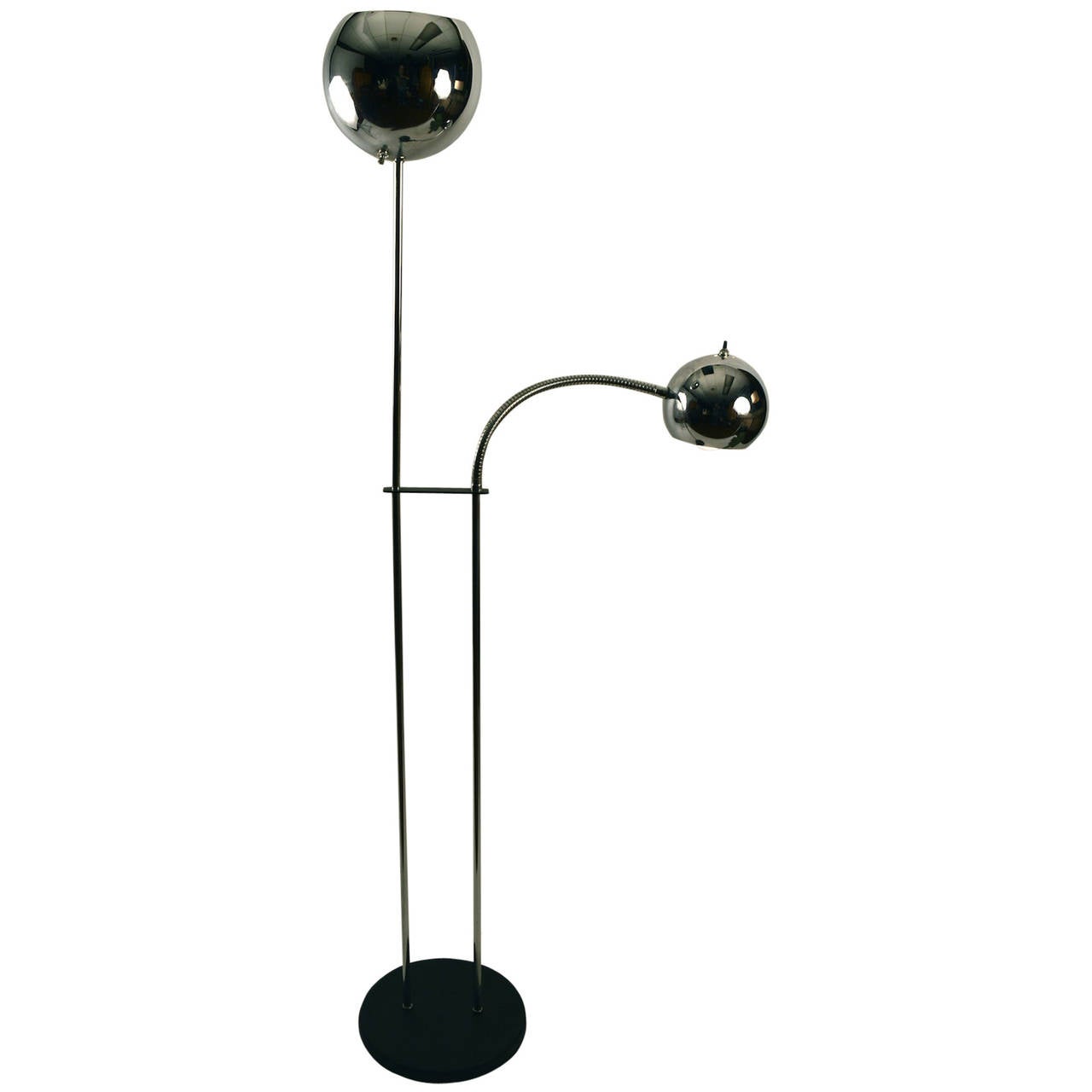 Adjustable Chrome Ball Floor Lamp For Sale at 1stdibs