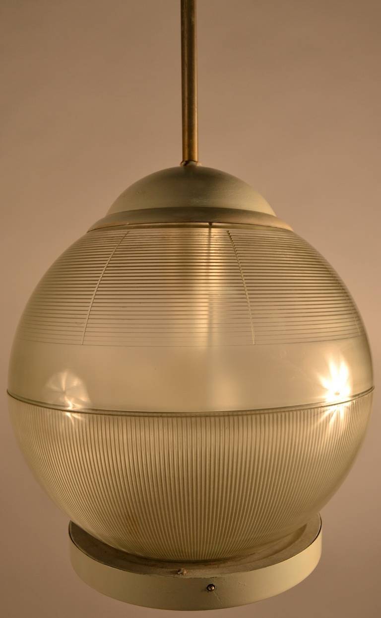 Industrial Holophane Ball Chandelier In Good Condition For Sale In New York, NY