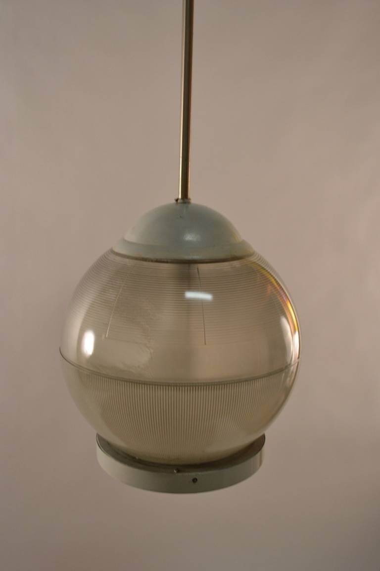 American Industrial Holophane Ball Chandelier For Sale