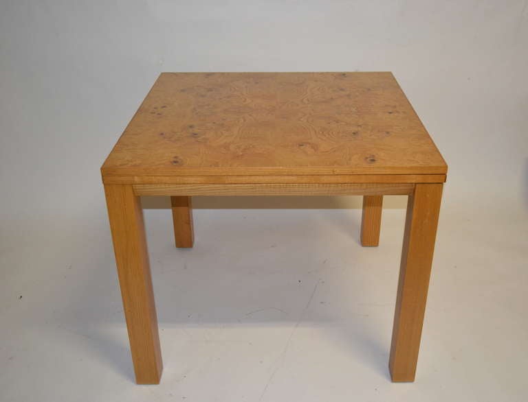Modern Probber Flip Top Game, Dining Table with Burl Top