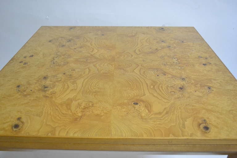 Probber Flip Top Game, Dining Table with Burl Top In Excellent Condition In New York, NY