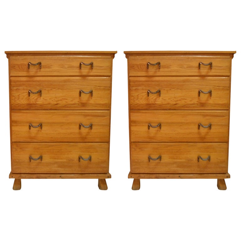Pair of Ranch Oak Dressers at 1stDibs