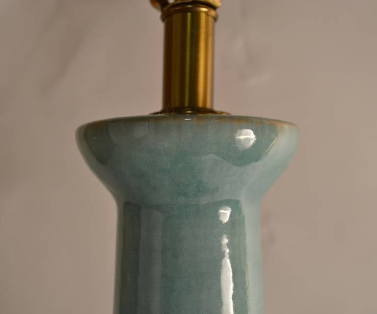 Mid-Century Modern Blue Glaze Mid-Century Table Lamp