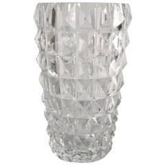 Large Val Saint Lambert Crystal Vase