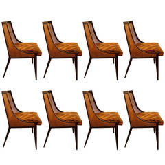 Elegant Set of Eight Harvey Probber Dining Chairs