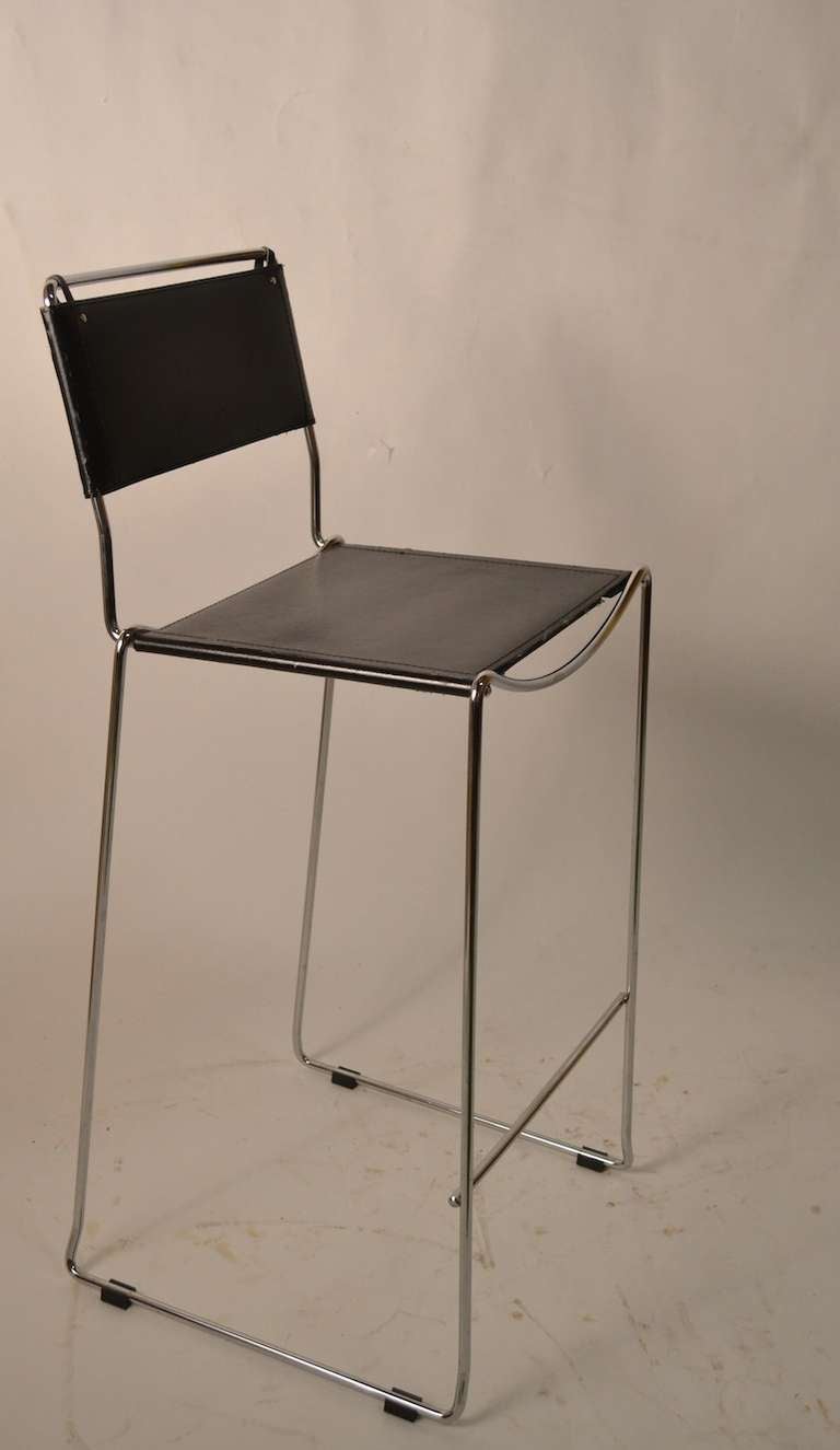 Set of four stools, marked 