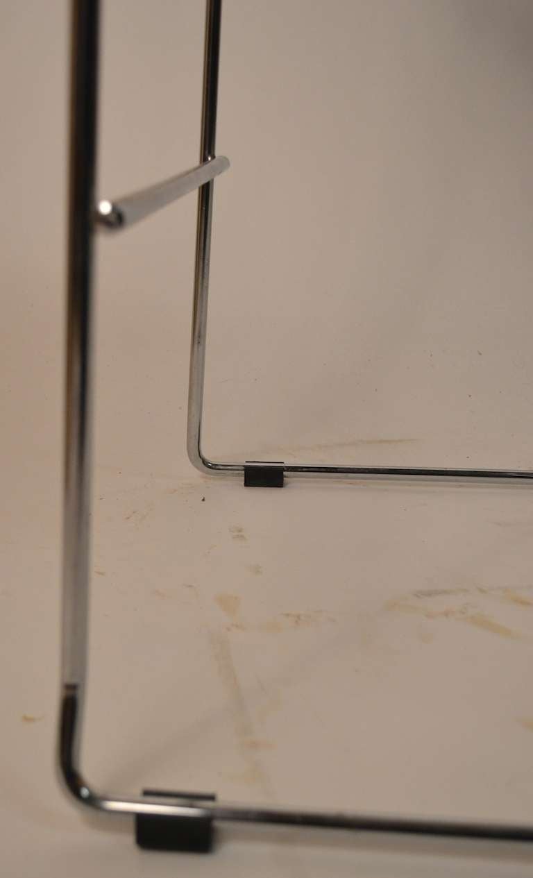 Set of Four Italian Black Leather and Chrome Counter Stools 2