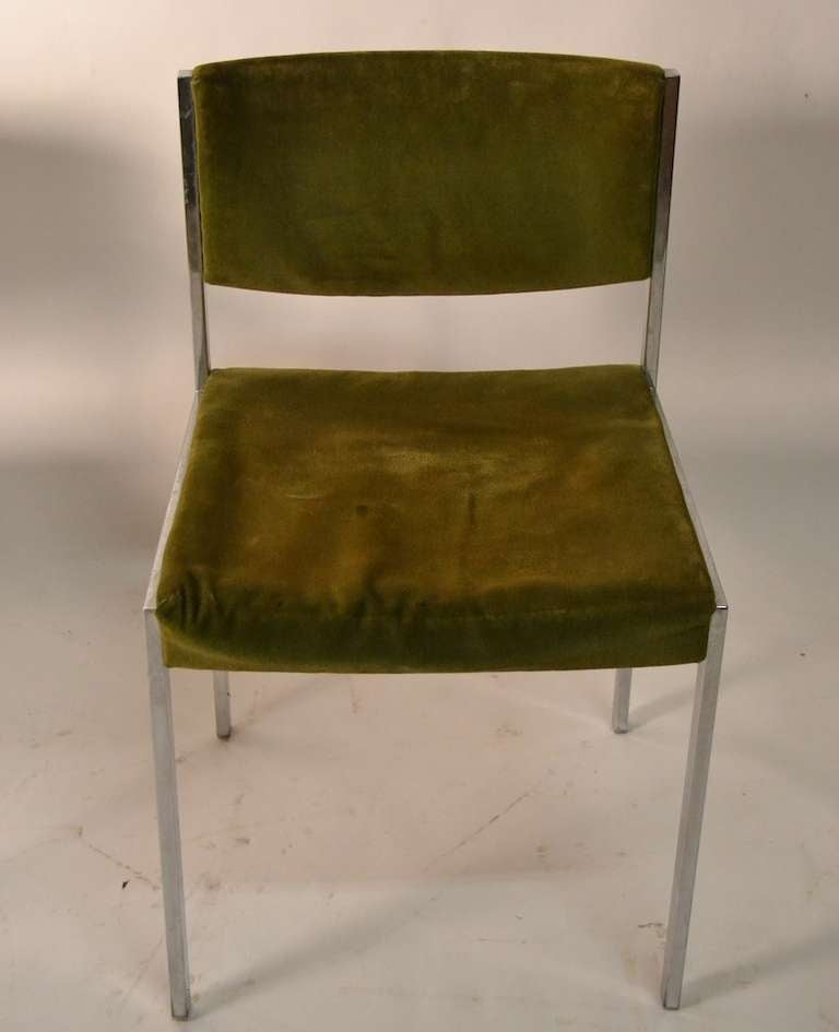 Fin du 20e siècle Ensemble de six chaises de salle à manger de style Harvey Probber, 4 bras latéraux et 2 bras latéraux en vente