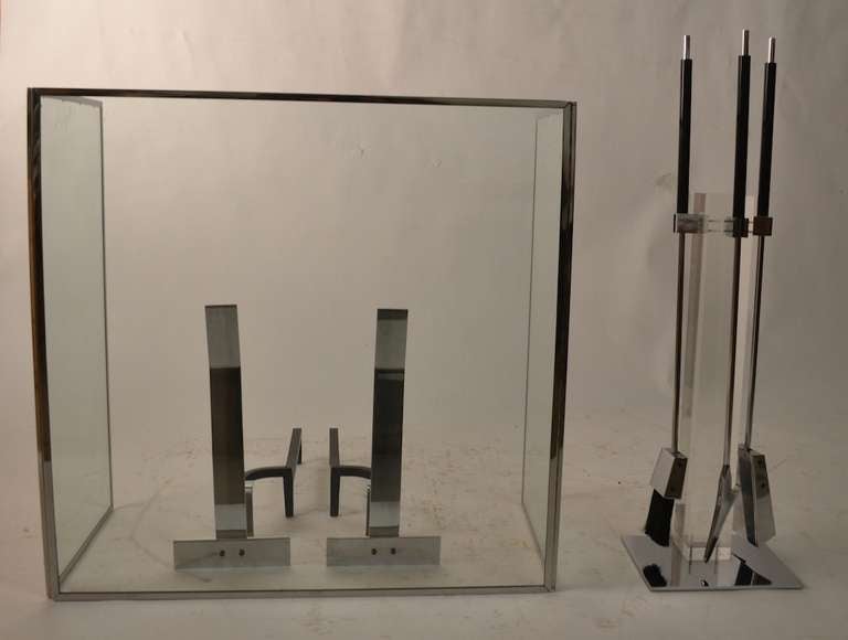 Ensemble de cheminée Alessandro Albrizzi complet et rare