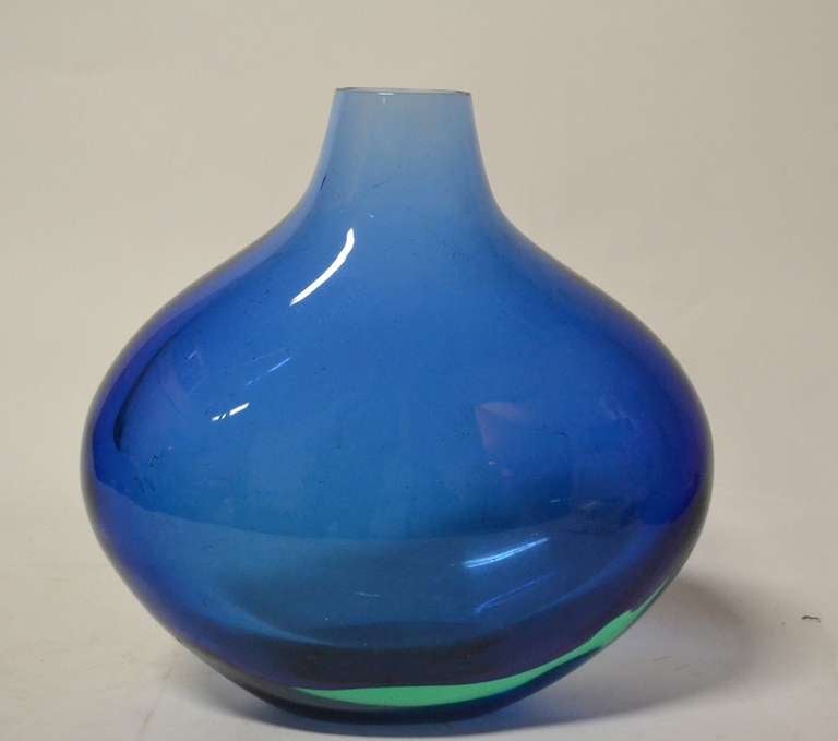 Italian Flavio Poli for Seguso Large Sommerso Vase For Sale